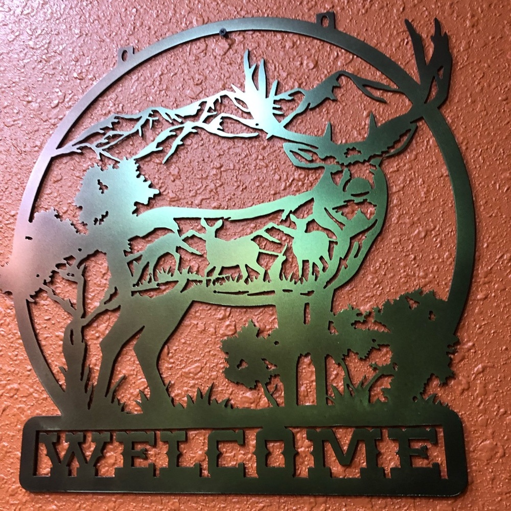 Made to Order Deer Welcome Metal Art